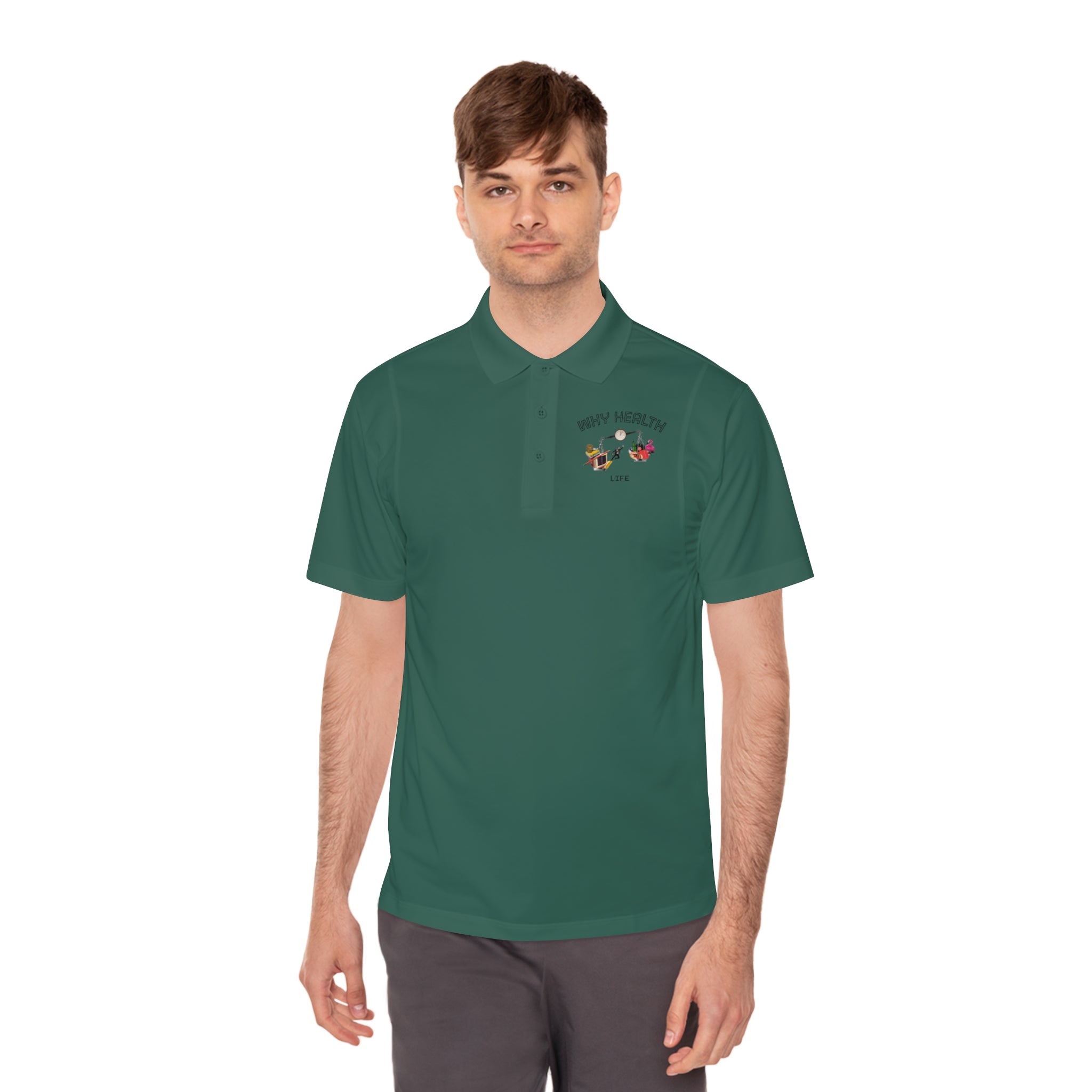 Why Health Logo Polo Shirt — Men's Business Casual Sport Polo