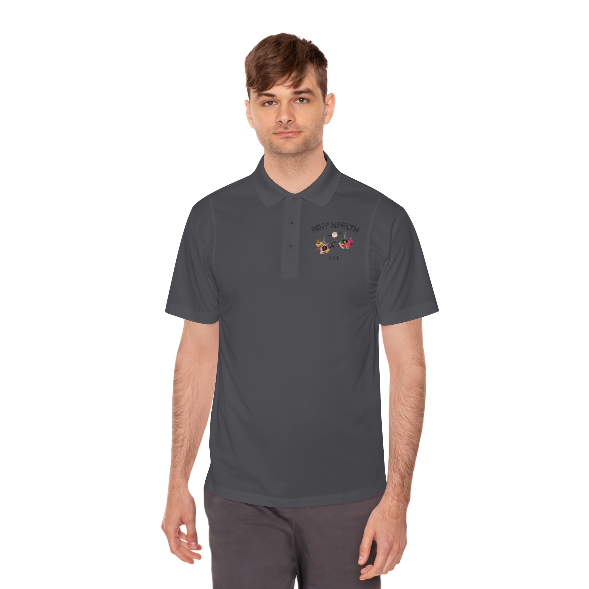 Why Health Logo Polo Shirt — Men's Business Casual Sport Polo