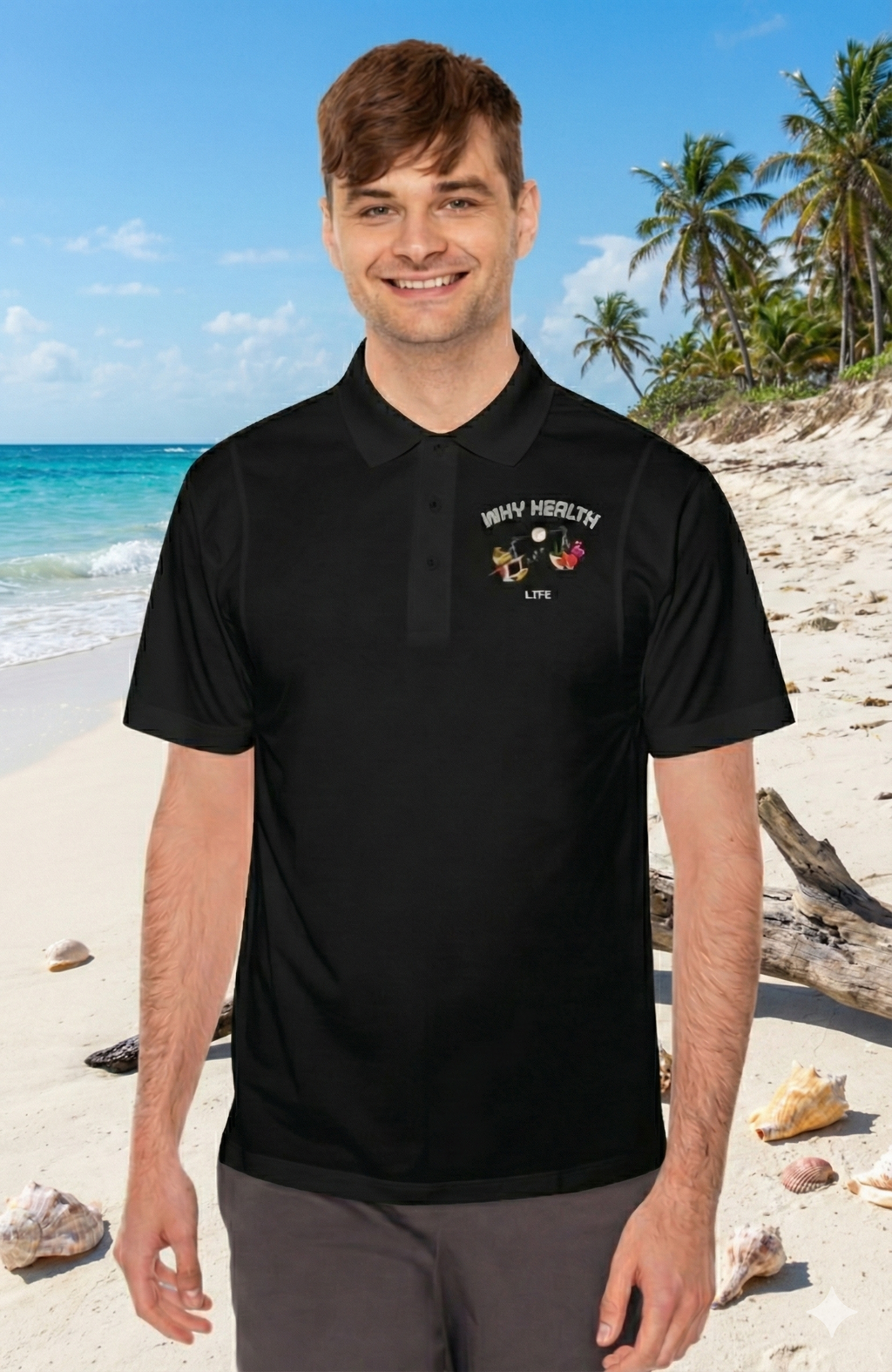 Why Health Logo Polo Shirt — Men's Business Casual Sport Polo