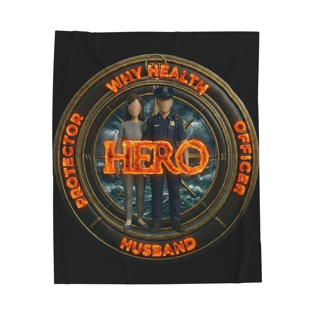 Hero Protector Husband Blanket — 'Hero' Badge Design for Police & First Responders
