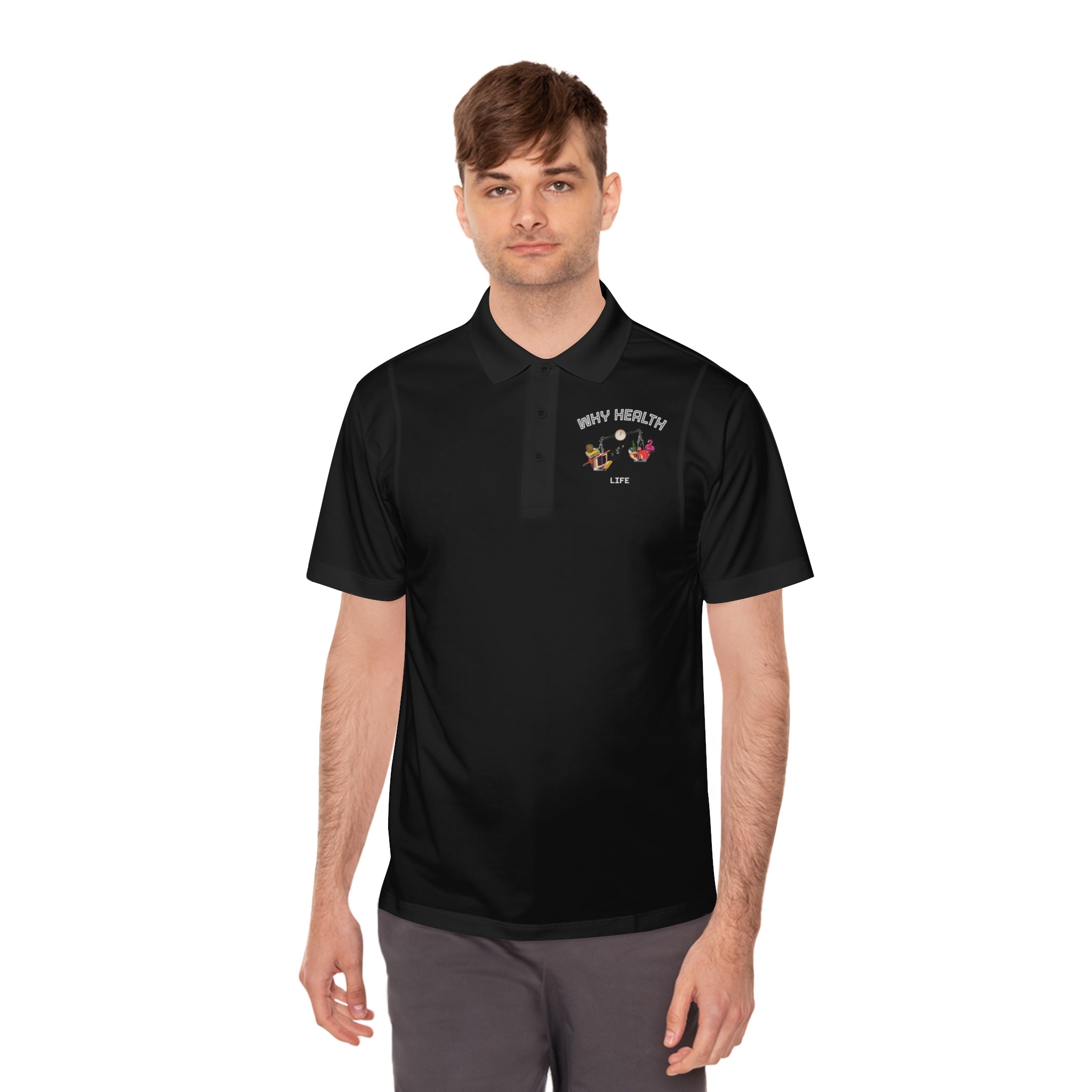 Why Health Logo Polo Shirt — Men's Business Casual Sport Polo