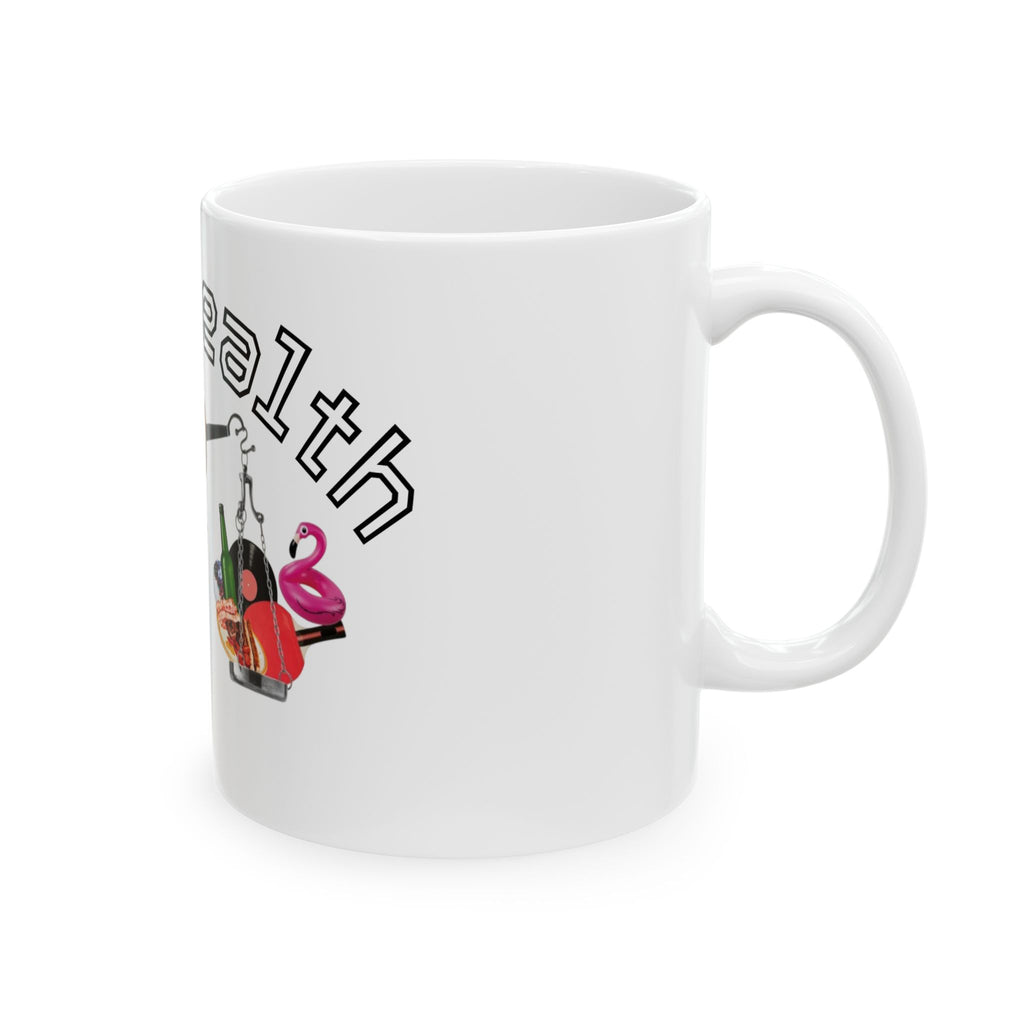 Mug - Man Leaping Between Life Demands Scale Design
